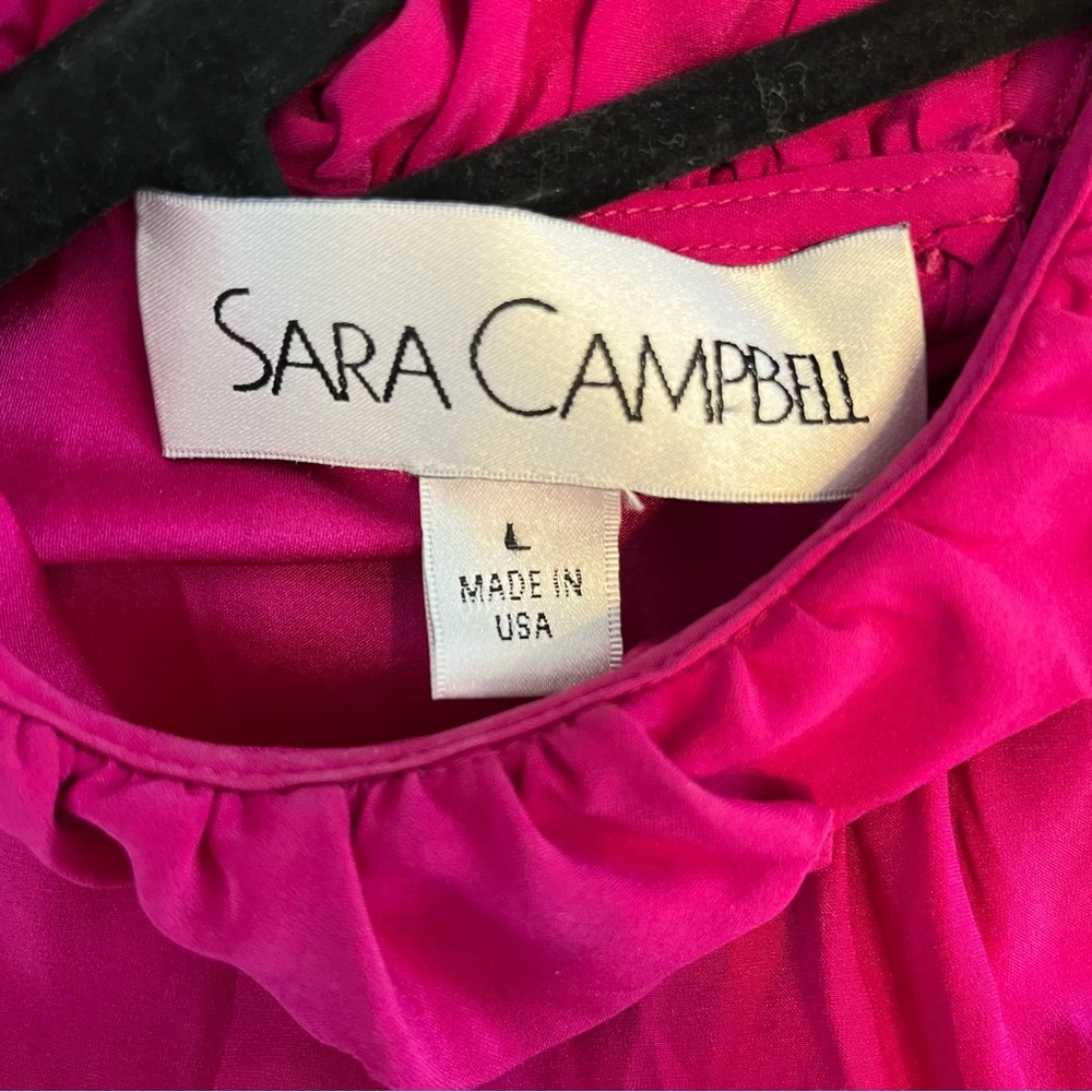 Sara Campbell Pink Ruffled Tank Top - Picture 7 of 7